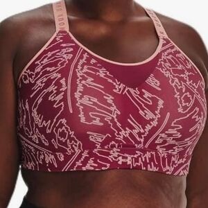 NWT Under Armour XXXL Women's Red and Pink Patterned Sports Bra PLUS
